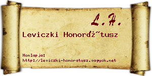 Leviczki Honorátusz névjegykártya